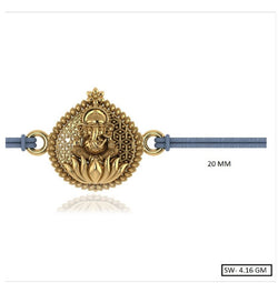 925 Silver Ganesh On Kamal Rakhi