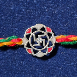 925 Silver Swastik Rakhi