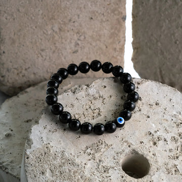 Evil Eye Bracelet with Black Obsidian