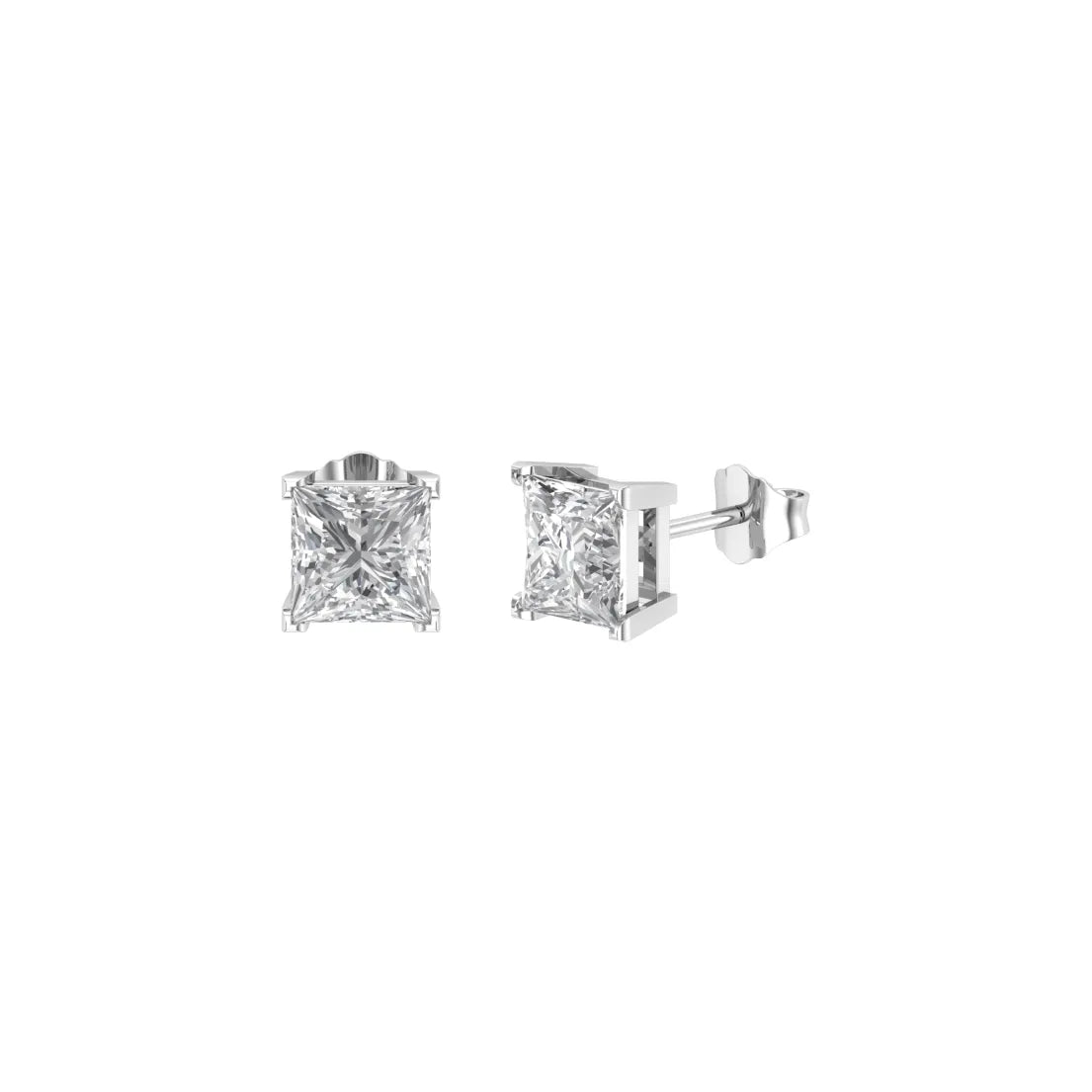 Square Cut Stud Earrings