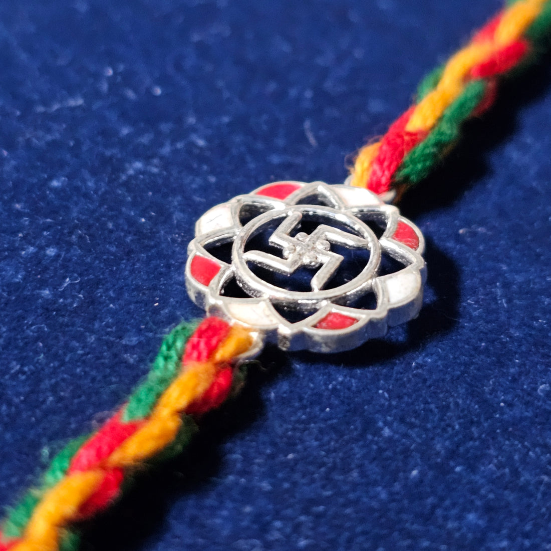 925 Silver Swastik Rakhi