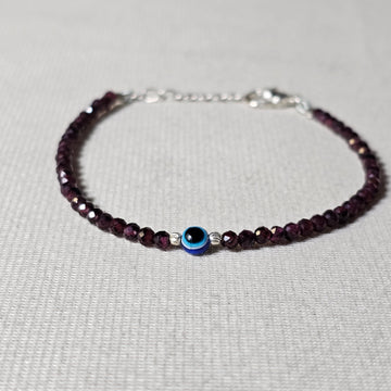 Garnet Evil Eye Bracelet