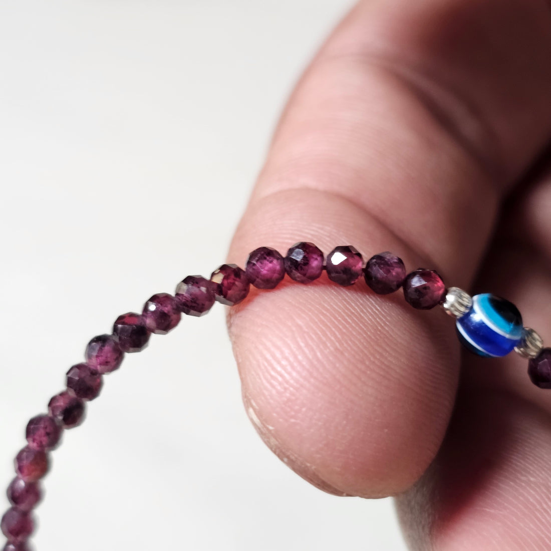 Garnet Evil Eye Bracelet