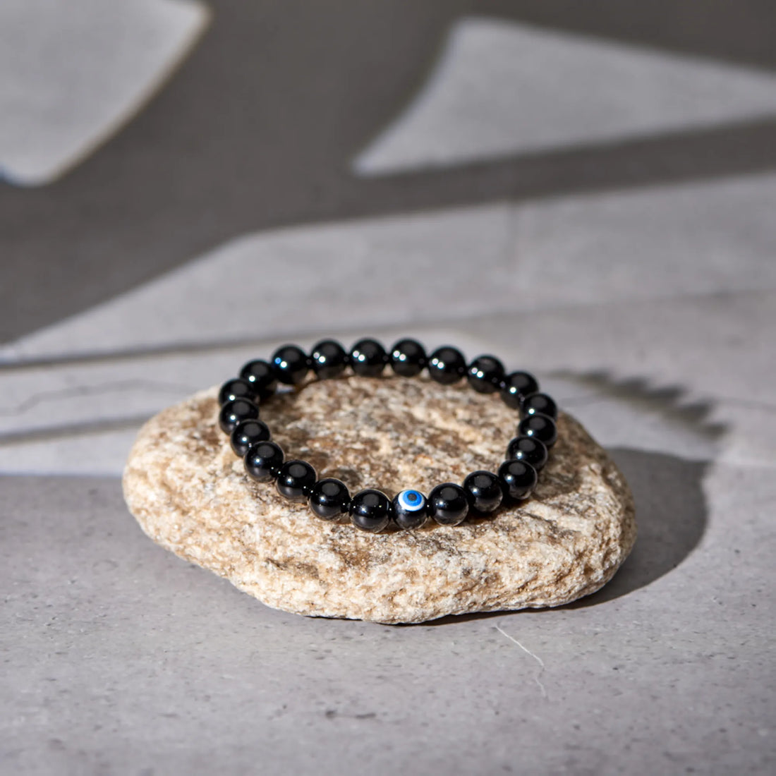 Evil Eye Bracelet with Black Obsidian
